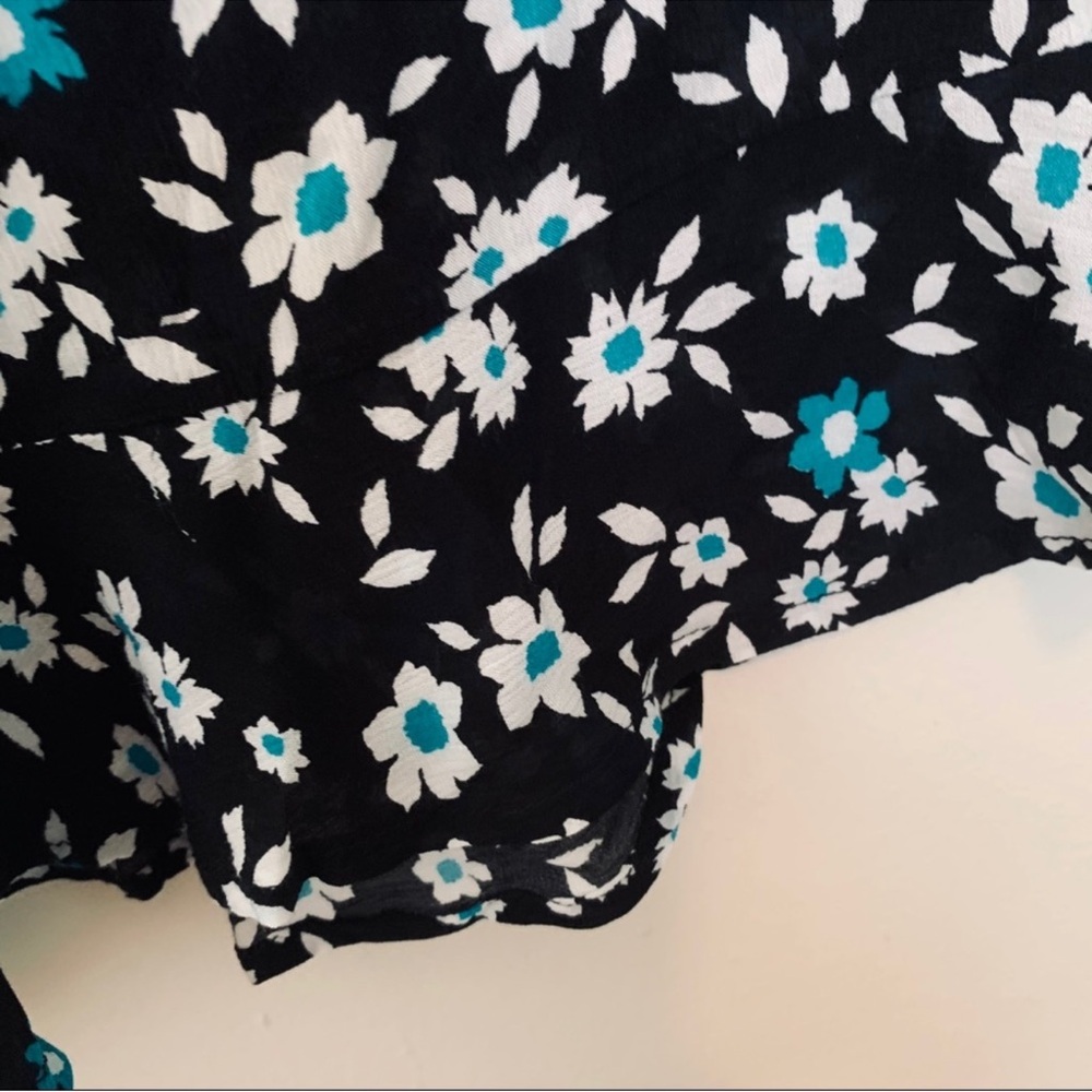Anne Cole Beautiful Bunches Swim Coverup Flounce Sleeve Black White Size XS/S - Picture 8 of 13